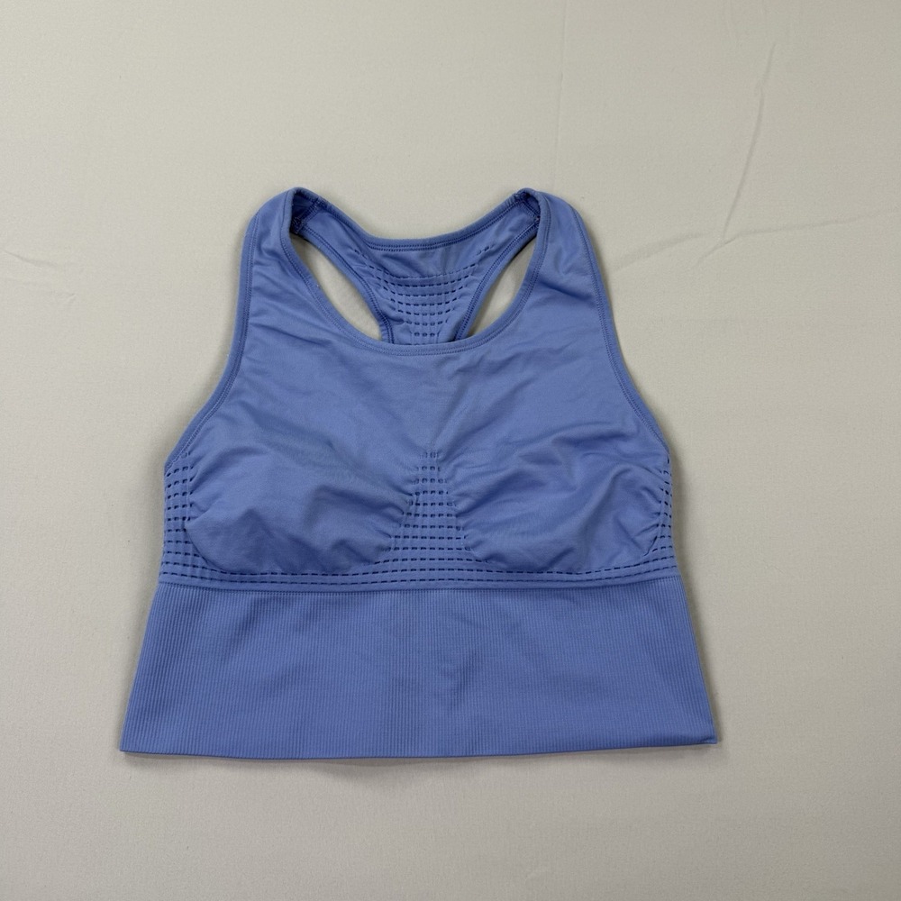 Sweaty Betty Sports Bra Women's Large Blue Seamless Longline Racerback Yoga